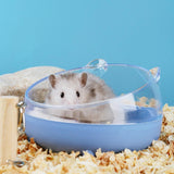 Maxbell Small Animal Bath House Cage Toilet Clear Shower Room Hamster Sand Bath Box Blue