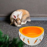 Maxbell Non Slip Rabbit Feeder Bowl Feeding Basin for Hedgehog Gerbils Puppy Kitten 11cmx4.5cm Triangle