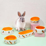 Maxbell Non Slip Rabbit Feeder Bowl Feeding Basin for Hedgehog Gerbils Puppy Kitten 11cmx4.5cm Round