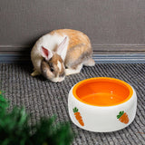 Maxbell Non Slip Rabbit Feeder Bowl Feeding Basin for Hedgehog Gerbils Puppy Kitten 11cmx4.5cm Round