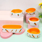 Maxbell Non Slip Rabbit Feeder Bowl Feeding Basin for Hedgehog Gerbils Puppy Kitten 19cmx8.3cmx4.2cm