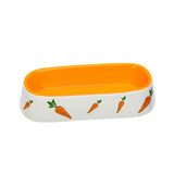 Maxbell Non Slip Rabbit Feeder Bowl Feeding Basin for Hedgehog Gerbils Puppy Kitten 19cmx8.3cmx4.2cm