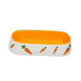 Maxbell Non Slip Rabbit Feeder Bowl Feeding Basin for Hedgehog Gerbils Puppy Kitten 19cmx8.3cmx4.2cm