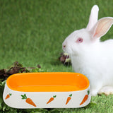 Maxbell Non Slip Rabbit Feeder Bowl Feeding Basin for Hedgehog Gerbils Puppy Kitten 19cmx8.3cmx4.2cm