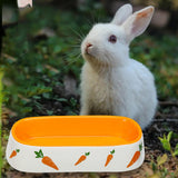 Maxbell Non Slip Rabbit Feeder Bowl Feeding Basin for Hedgehog Gerbils Puppy Kitten 19cmx8.3cmx4.2cm