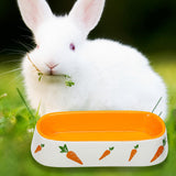 Maxbell Non Slip Rabbit Feeder Bowl Feeding Basin for Hedgehog Gerbils Puppy Kitten 19cmx8.3cmx4.2cm