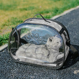 Maxbell Cats Travel Carrier Comfortable Clear Detachable for Camping Small Dogs 42cmx26cmx35cm