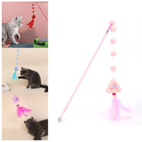 Maxbell Cat Teaser Interactive Toy Exercising IQ Improving Funny Teasing Wand Light Pink