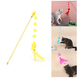 Maxbell Cat Teaser Interactive Toy Exercising IQ Improving Funny Teasing Wand Yellow
