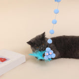 Maxbell Cat Teaser Interactive Toy Exercising IQ Improving Funny Teasing Wand Blue