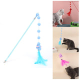 Maxbell Cat Teaser Interactive Toy Exercising IQ Improving Funny Teasing Wand Blue