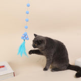 Maxbell Cat Teaser Interactive Toy Exercising IQ Improving Funny Teasing Wand Blue