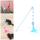 Maxbell Cat Teaser Interactive Toy Exercising IQ Improving Funny Teasing Wand Blue