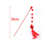 Maxbell Cat Teaser Interactive Toy Exercising IQ Improving Funny Teasing Wand Red