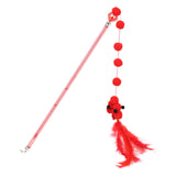 Maxbell Cat Teaser Interactive Toy Exercising IQ Improving Funny Teasing Wand Red