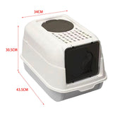 Maxbell Hooded Cat Litter Box with Lid Kitty Litter Pan Sturdy Detachable for Indoor Gray