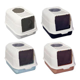 Maxbell Hooded Cat Litter Box with Lid Kitty Litter Pan Sturdy Detachable for Indoor Gray