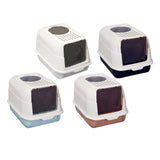 Maxbell Hooded Cat Litter Box with Lid Kitty Litter Pan Sturdy Detachable for Indoor Gray