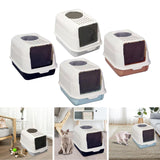 Maxbell Hooded Cat Litter Box with Lid Kitty Litter Pan Sturdy Detachable for Indoor Gray