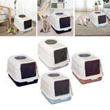 Maxbell Hooded Cat Litter Box with Lid Kitty Litter Pan Sturdy Detachable for Indoor Gray