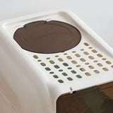 Maxbell Hooded Cat Litter Box with Lid Kitty Litter Pan Sturdy Detachable for Indoor Gray