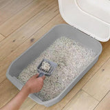 Maxbell Hooded Cat Litter Box with Lid Kitty Litter Pan Sturdy Detachable for Indoor Gray