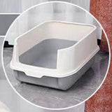 Maxbell Hooded Cat Litter Box with Lid Kitty Litter Pan Sturdy Detachable for Indoor Gray