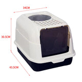 Maxbell Hooded Cat Litter Box with Lid Kitty Litter Pan Sturdy Detachable for Indoor Black