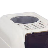 Maxbell Hooded Cat Litter Box with Lid Kitty Litter Pan Sturdy Detachable for Indoor Black