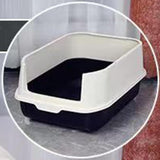 Maxbell Hooded Cat Litter Box with Lid Kitty Litter Pan Sturdy Detachable for Indoor Black
