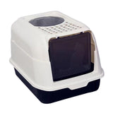Maxbell Hooded Cat Litter Box with Lid Kitty Litter Pan Sturdy Detachable for Indoor Black