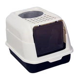 Maxbell Hooded Cat Litter Box with Lid Kitty Litter Pan Sturdy Detachable for Indoor Black
