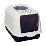 Maxbell Hooded Cat Litter Box with Lid Kitty Litter Pan Sturdy Detachable for Indoor Black