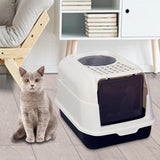 Maxbell Hooded Cat Litter Box with Lid Kitty Litter Pan Sturdy Detachable for Indoor Black