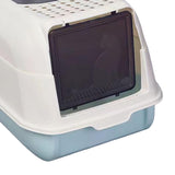 Maxbell Hooded Cat Litter Box with Lid Kitty Litter Pan Sturdy Detachable for Indoor Blue