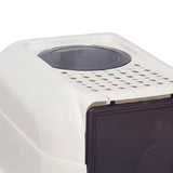 Maxbell Hooded Cat Litter Box with Lid Kitty Litter Pan Sturdy Detachable for Indoor Blue