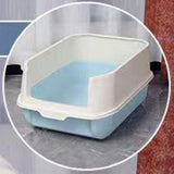 Maxbell Hooded Cat Litter Box with Lid Kitty Litter Pan Sturdy Detachable for Indoor Blue