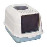 Maxbell Hooded Cat Litter Box with Lid Kitty Litter Pan Sturdy Detachable for Indoor Blue