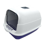 Maxbell Hooded Cat Litter Box Enclosed Cat Toilet Removable Cat Litter Tray Durable Blue