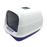 Maxbell Hooded Cat Litter Box Enclosed Cat Toilet Removable Cat Litter Tray Durable Blue