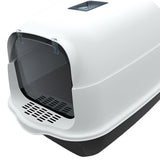 Maxbell Hooded Cat Litter Box Enclosed Cat Toilet Removable Cat Litter Tray Durable Black