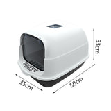 Maxbell Hooded Cat Litter Box Enclosed Cat Toilet Removable Cat Litter Tray Durable Black