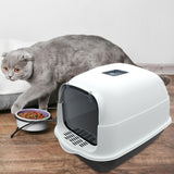 Maxbell Hooded Cat Litter Box Enclosed Cat Toilet Removable Cat Litter Tray Durable Black