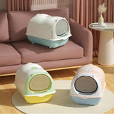Maxbell Hooded Cat Litter Box Enclosed and Covered Detachable with Front Door Flap Light  Pink