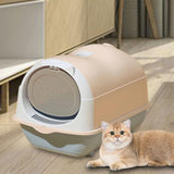 Maxbell Hooded Cat Litter Box Enclosed and Covered Detachable with Front Door Flap Light  Pink