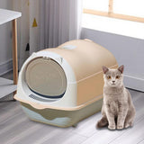 Maxbell Hooded Cat Litter Box Enclosed and Covered Detachable with Front Door Flap Light  Pink
