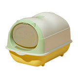 Maxbell Hooded Cat Litter Box Enclosed and Covered Detachable with Front Door Flap Light  Green