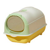 Maxbell Hooded Cat Litter Box Enclosed and Covered Detachable with Front Door Flap Light  Green