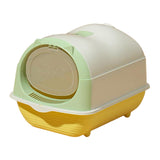 Maxbell Hooded Cat Litter Box Enclosed and Covered Detachable with Front Door Flap Light  Green