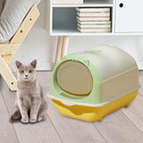 Maxbell Hooded Cat Litter Box Enclosed and Covered Detachable with Front Door Flap Light  Green